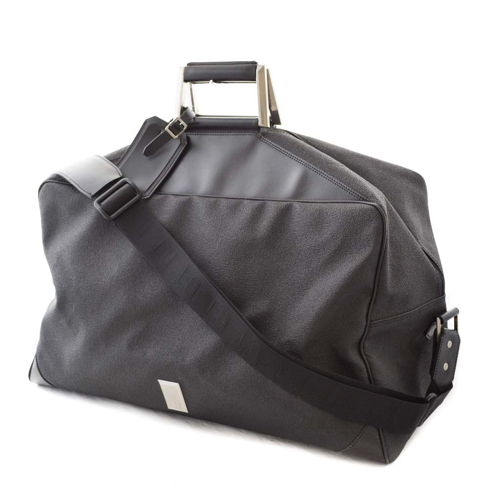 登喜路dunhill旅行包单肩包2way boston bag pvc /皮革黑色男士[使用]