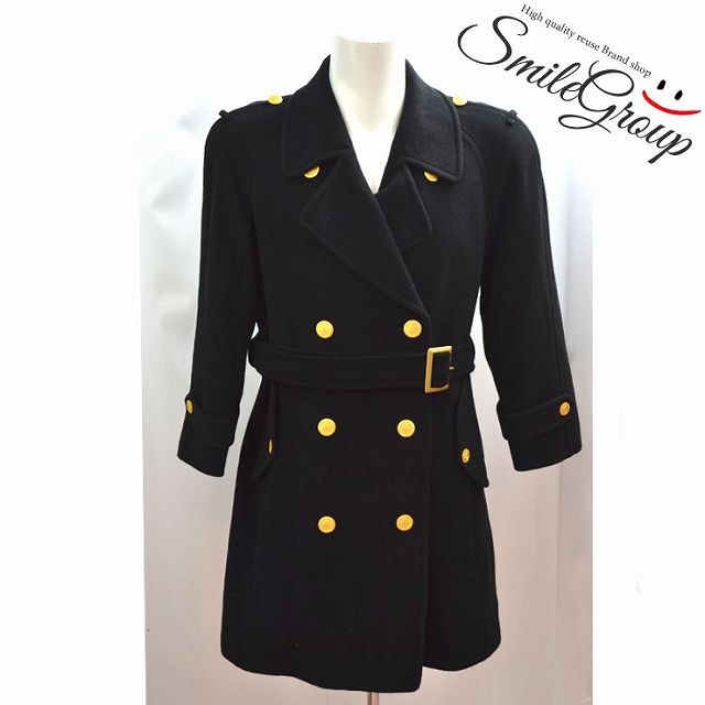 バーバリーズ チェスターコート Burberry S ブラック メンズ 金ボタン ウール カシミヤ ダブルボタン サイズ9 ー ブラモ 欲しいブランド品がすぐ見つかる ネット通販サイト