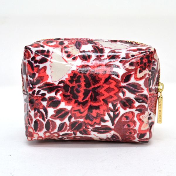 トリーバーチ ポーチ Toryburch レッド コスメポーチ 化粧ポーチ 花柄 ビニール 中古 ー ブラモ 欲しいブランド品がすぐ見つかる ネット通販サイト