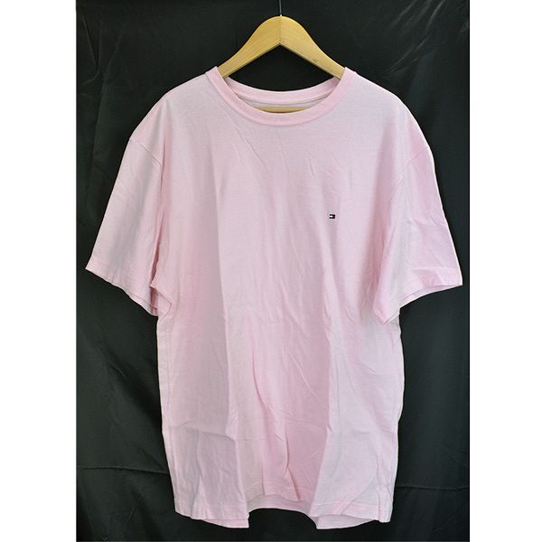 トミーヒルフィガー Tommy Hilfiger メンズ 半袖tシャツ ピンク コットン ロゴ サイズl G 中古 ー ブラモ 欲しいブランド 品がすぐ見つかる ネット通販サイト