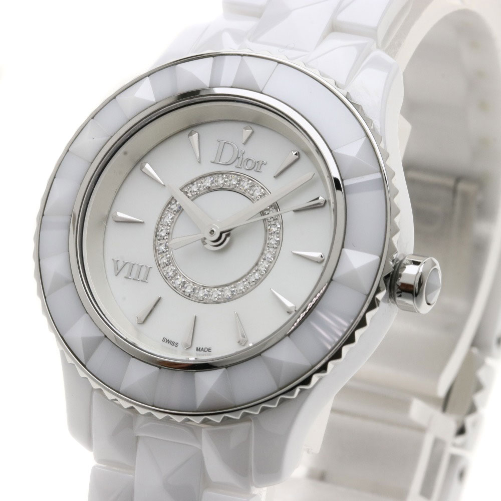 christian dior cd1221e2c002迪奥圆形钻石手表女士