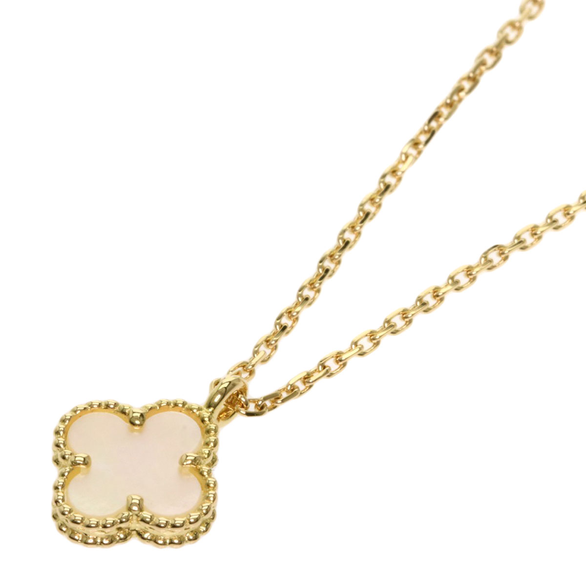 梵克雅宝(van cleef&arpels)甜美阿尔罕布拉(alhambra)白色贝壳项链