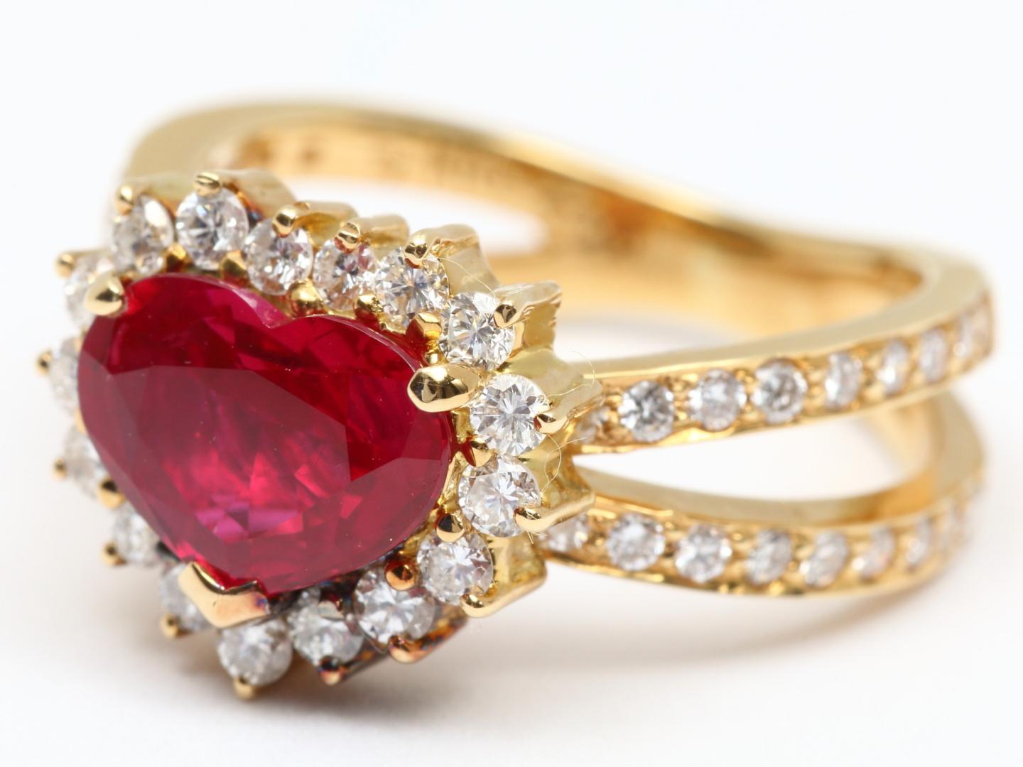 ponte vecchio ponte vecchio红宝石钻石戒指红色k18yg(750)