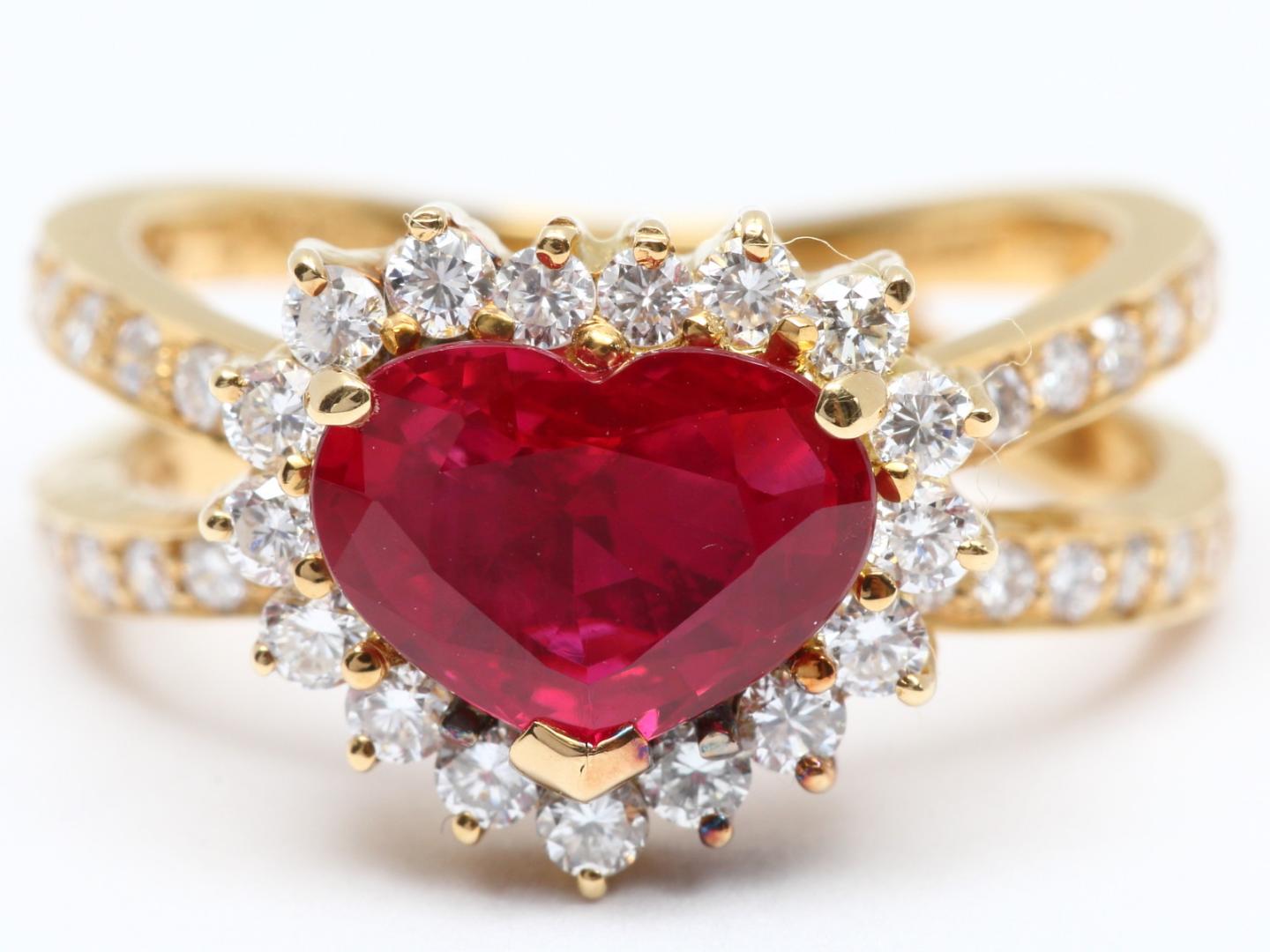 ponte vecchio ponte vecchio红宝石钻石戒指红色k18yg(750)