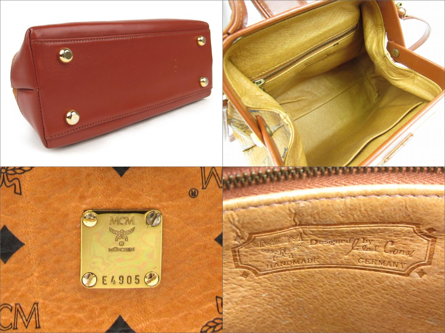 mcm mc 2way单肩包驼色×棕色皮革[二手] [等级a]女士