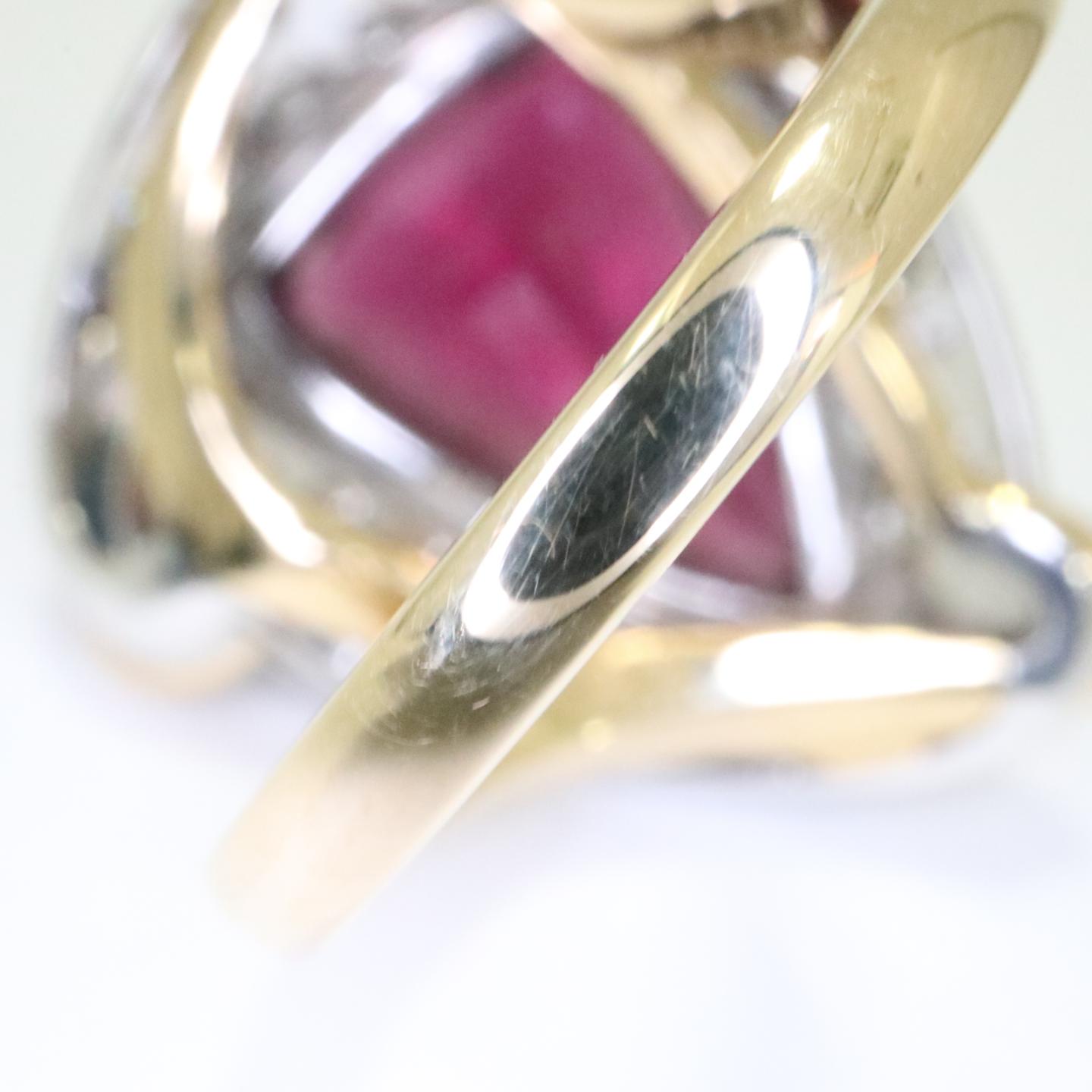 珠宝首饰红色电气石戒指红色x透明x银色x金色金色k1