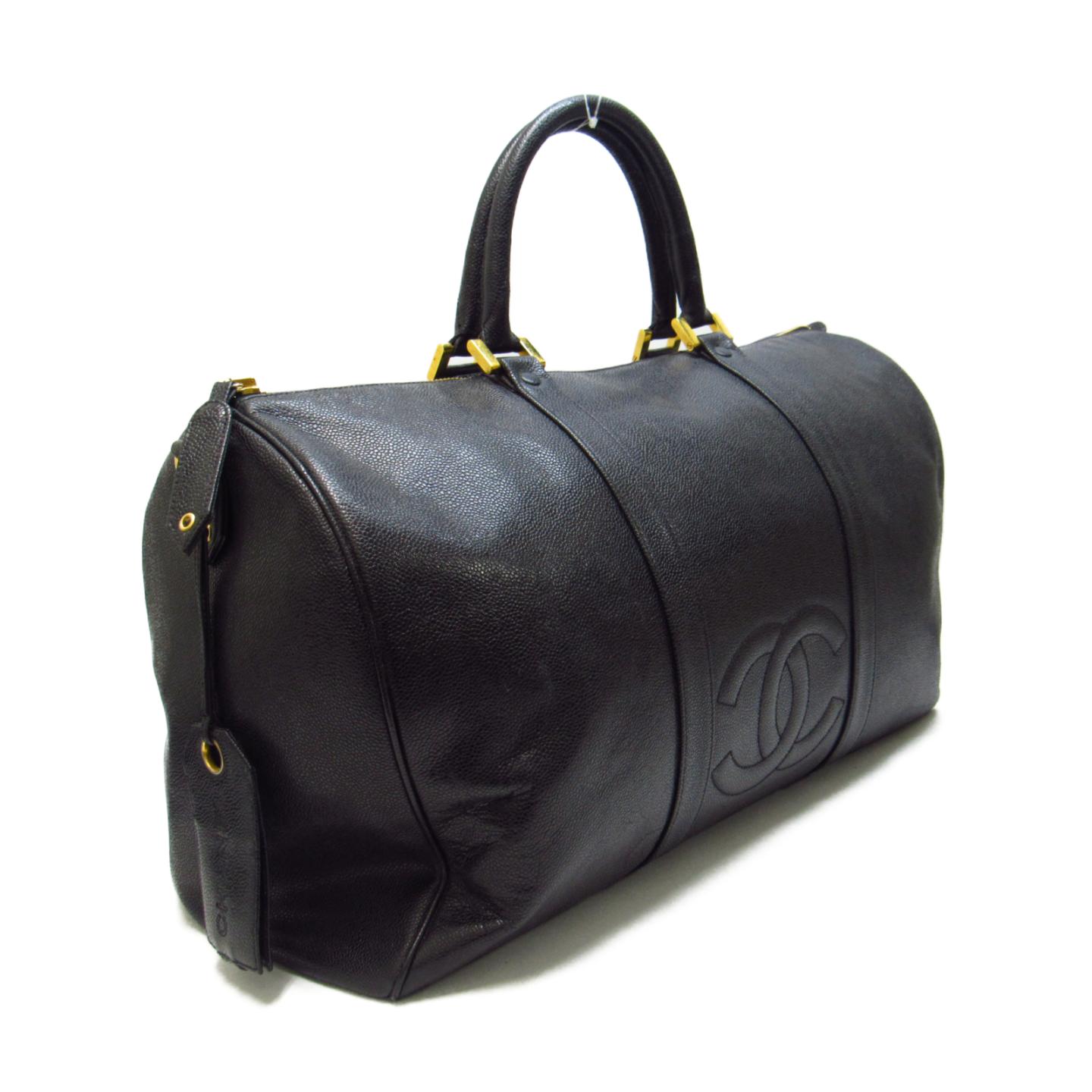 chanel香奈儿波士顿包黑鱼子酱皮[前] [等级a]男士/女士