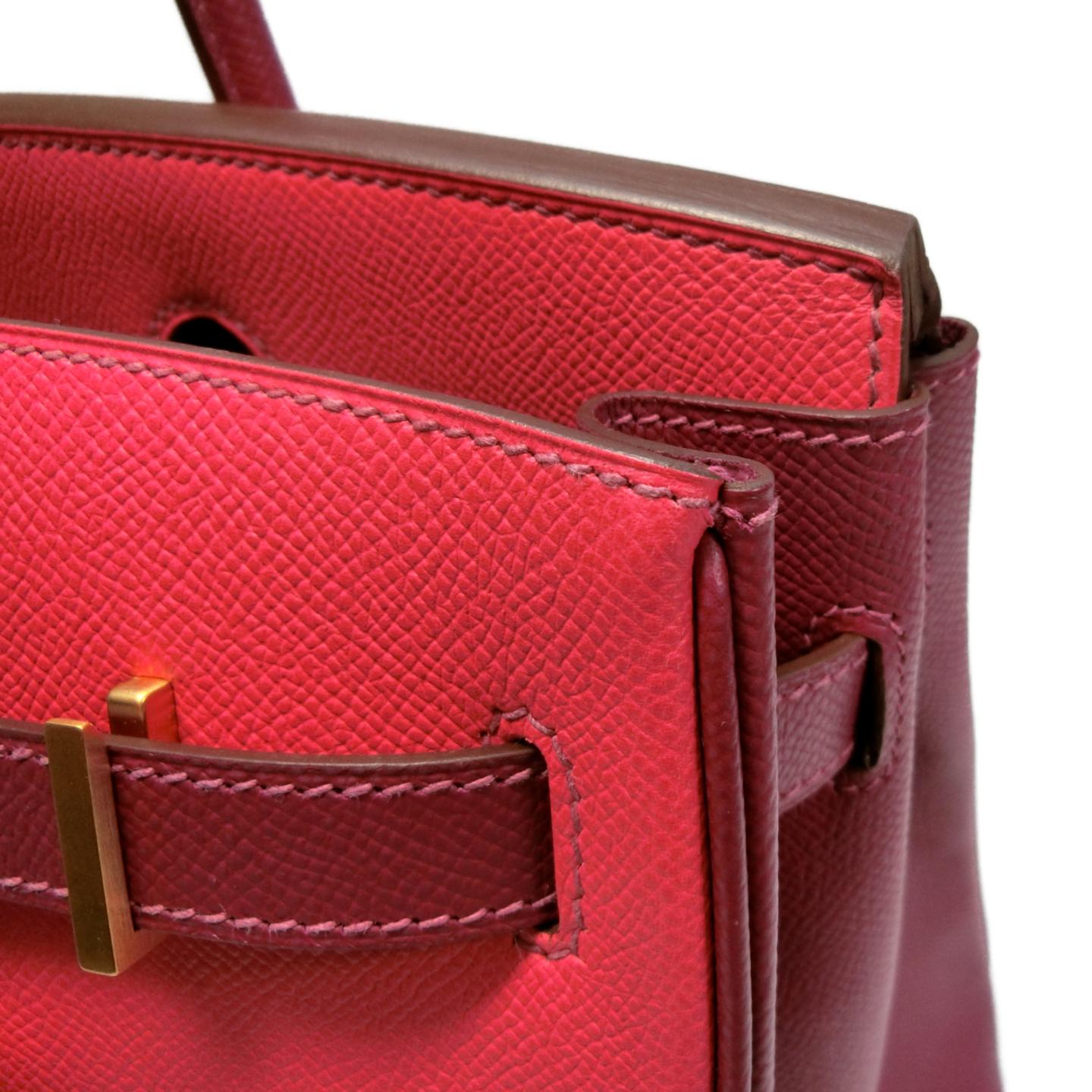 hermes爱马仕birkin 30·个人订单手提包rose terrian x tosca(金垫