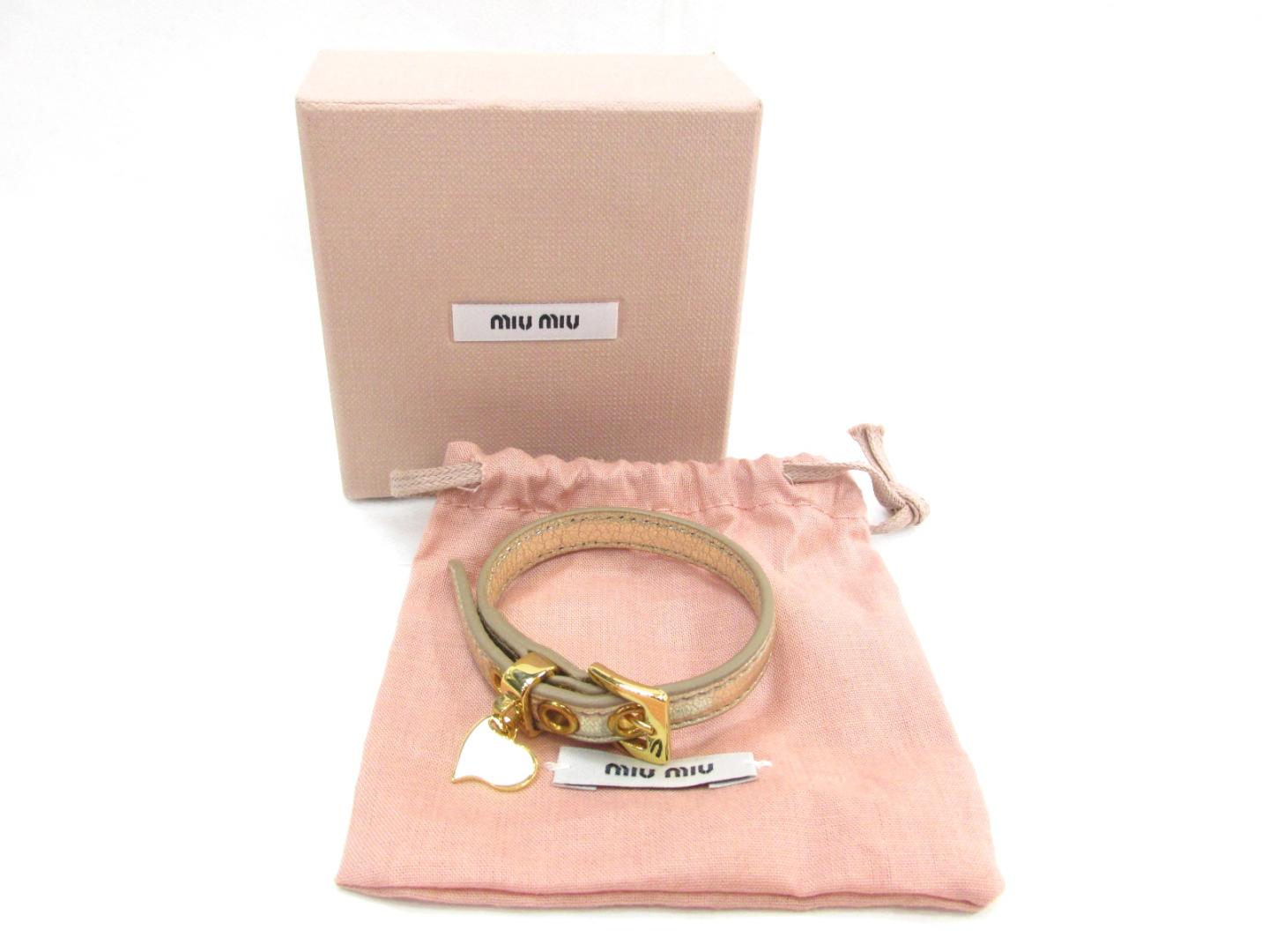 miu miu miu miu手链5ib010金色×米色皮革[上一页] [等级a]女士