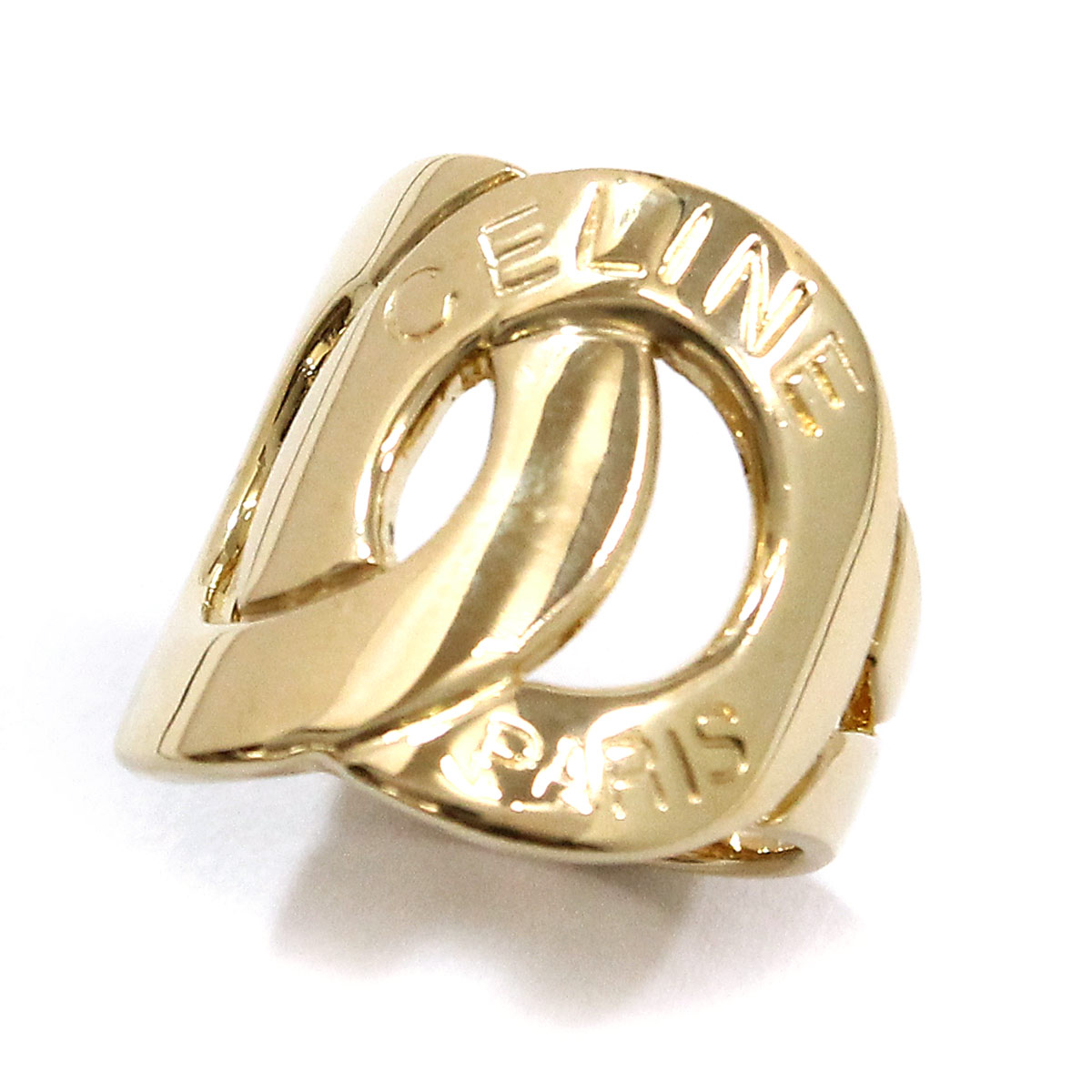 celine celine标志圈圈12号k18yg 18金黄金750戒指[bj]