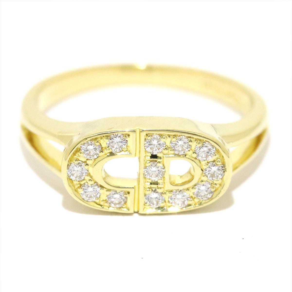 christian dior标志钻戒k18yg 11 18金黄金750 christian dior [bj]