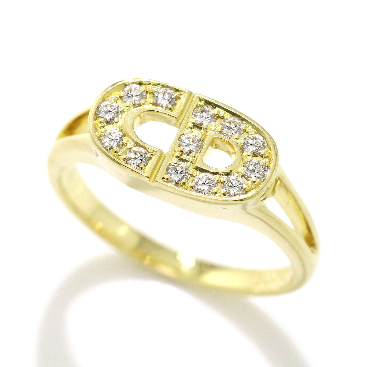 christian dior标志钻戒k18yg 11 18金黄金750 christian dior [bj]
