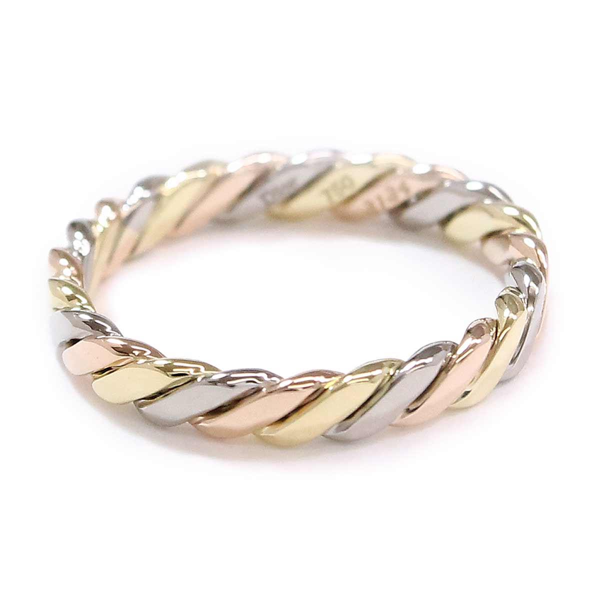 christian dior戒指18号k18 yg / wg / pg 18金750黄白粉三金戒指【bj