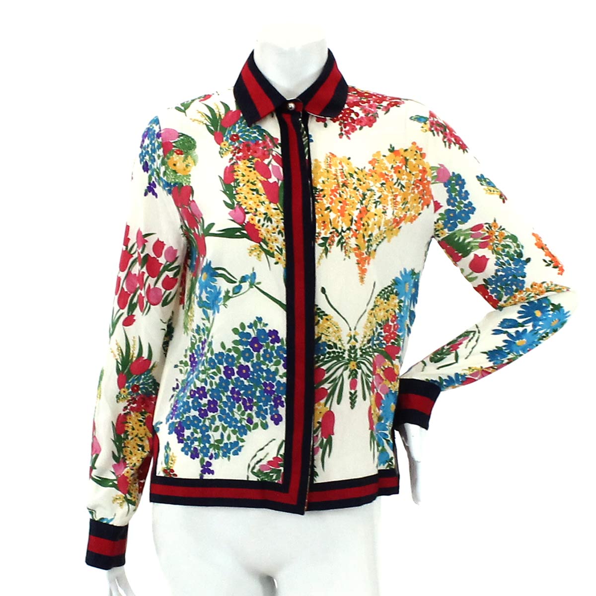 グッチ シャツ ブラウス トップス 花柄 シルク パール ボタン イエロー サイズ 38 レディース アパレル ー ブラモ 欲しいブランド品がすぐ見つかる ネット通販サイト