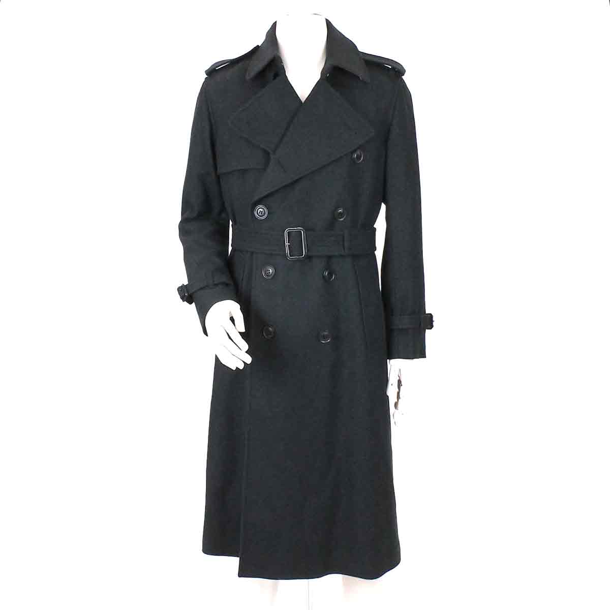 バーバリー トレンチコート ロング ベルト付き カシミヤ100 チャコールグレー サイズ 46 メンズ アパレル ー ブラモ 欲しいブランド 品がすぐ見つかる ネット通販サイト