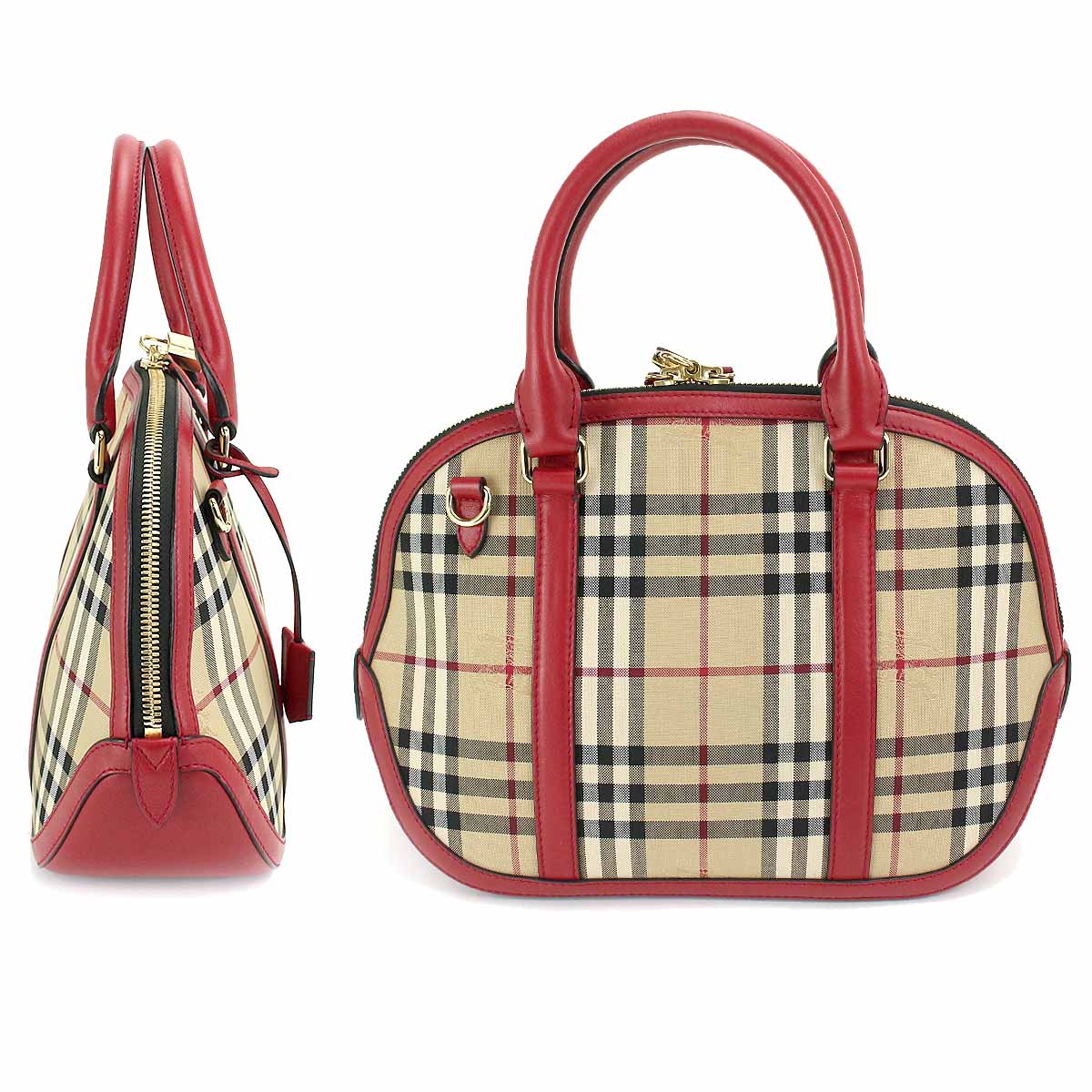 red plaid burberry purse