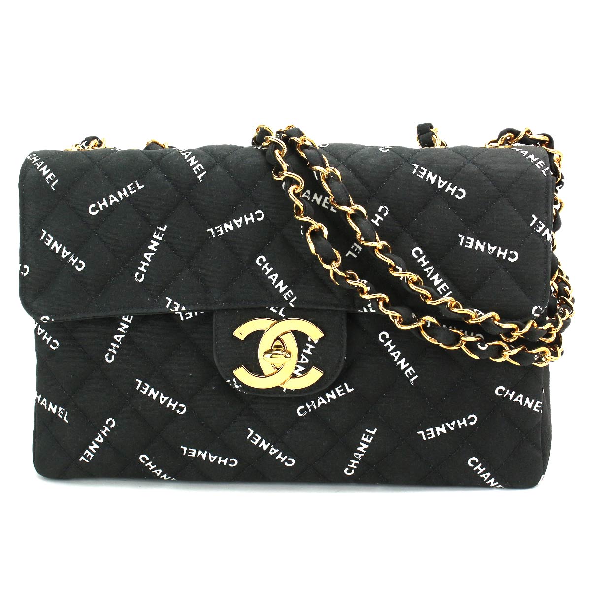 シャネル Chanel デカマトラッセ 34 Wチェーン ショルダー バッグ ロゴ