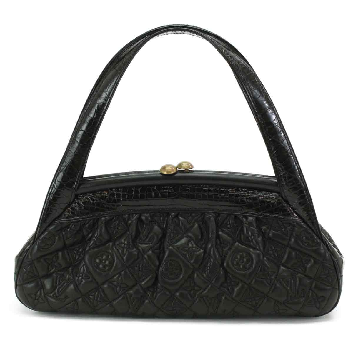 Louis Vuitton LOUIS VUITTON Sac Fermoir MM Hand Bag Leather Alligator Croco [Brand] ★ ー The best ...