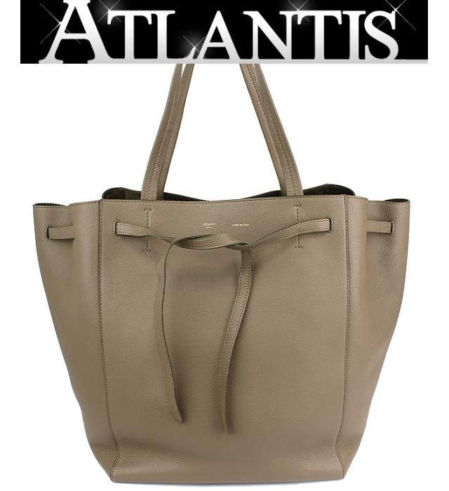 美品 セリーヌ Celine カバ ファントム トート バッグ レザー グレージュ ー ブラモ 欲しいブランド品がすぐ見つかる ネット通販サイト