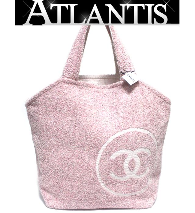 美品 シャネル Chanel ビーチバッグ トートバッグ コットン ピンク パイル地 ー ブラモ 欲しいブランド品がすぐ見つかる ネット通販サイト