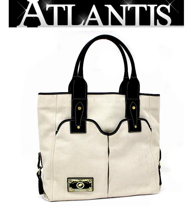 ハンティングワールド Hunting World トートバッグ キャンバス レザー ベージュ系 ー ブラモ 欲しいブランド品がすぐ見つかる ネット通販サイト