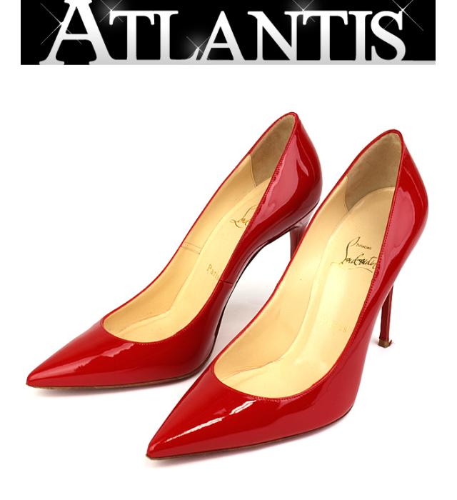 銀座 クリスチャンルブタン パンプス 靴 パテント 赤 Size38 1 2 ー ブラモ 欲しいブランド品がすぐ見つかる ネット通販サイト