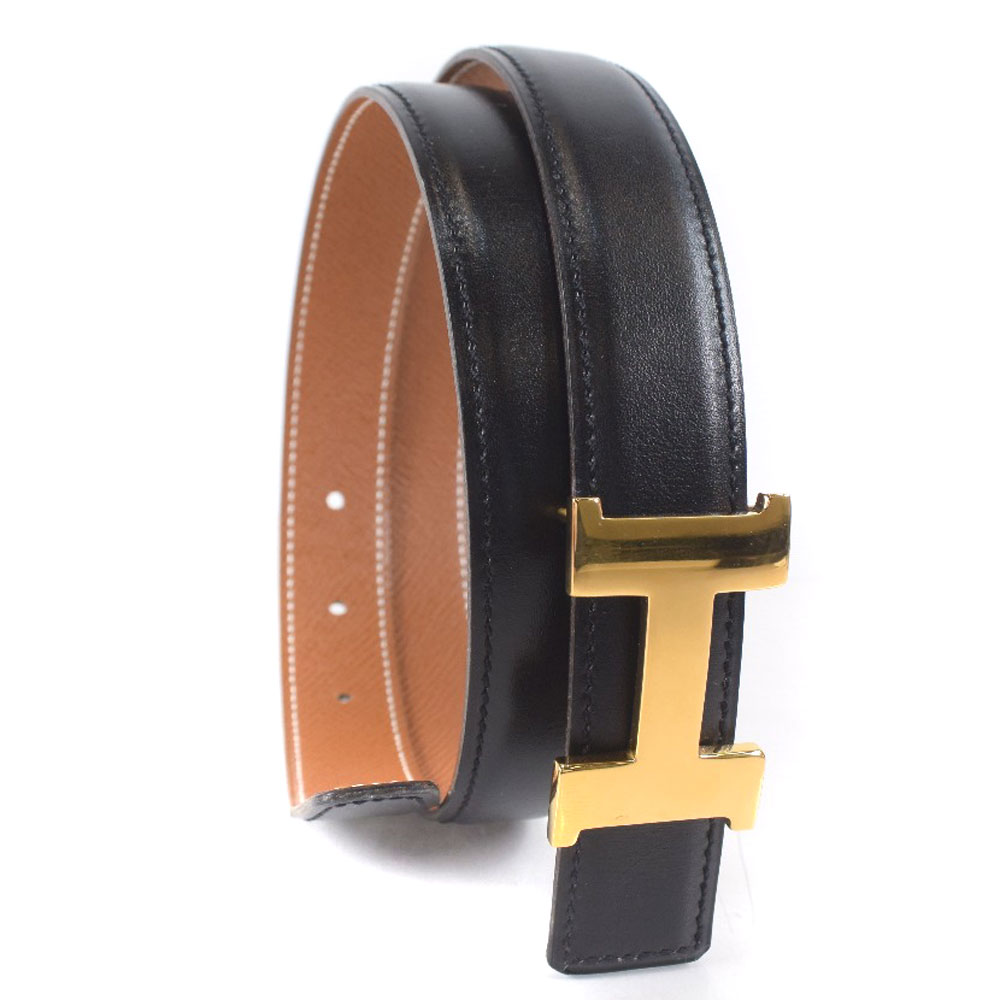 hermes hermes h腰带75盒小牛皮黑色y y雕刻女士腰带[前] a  等级