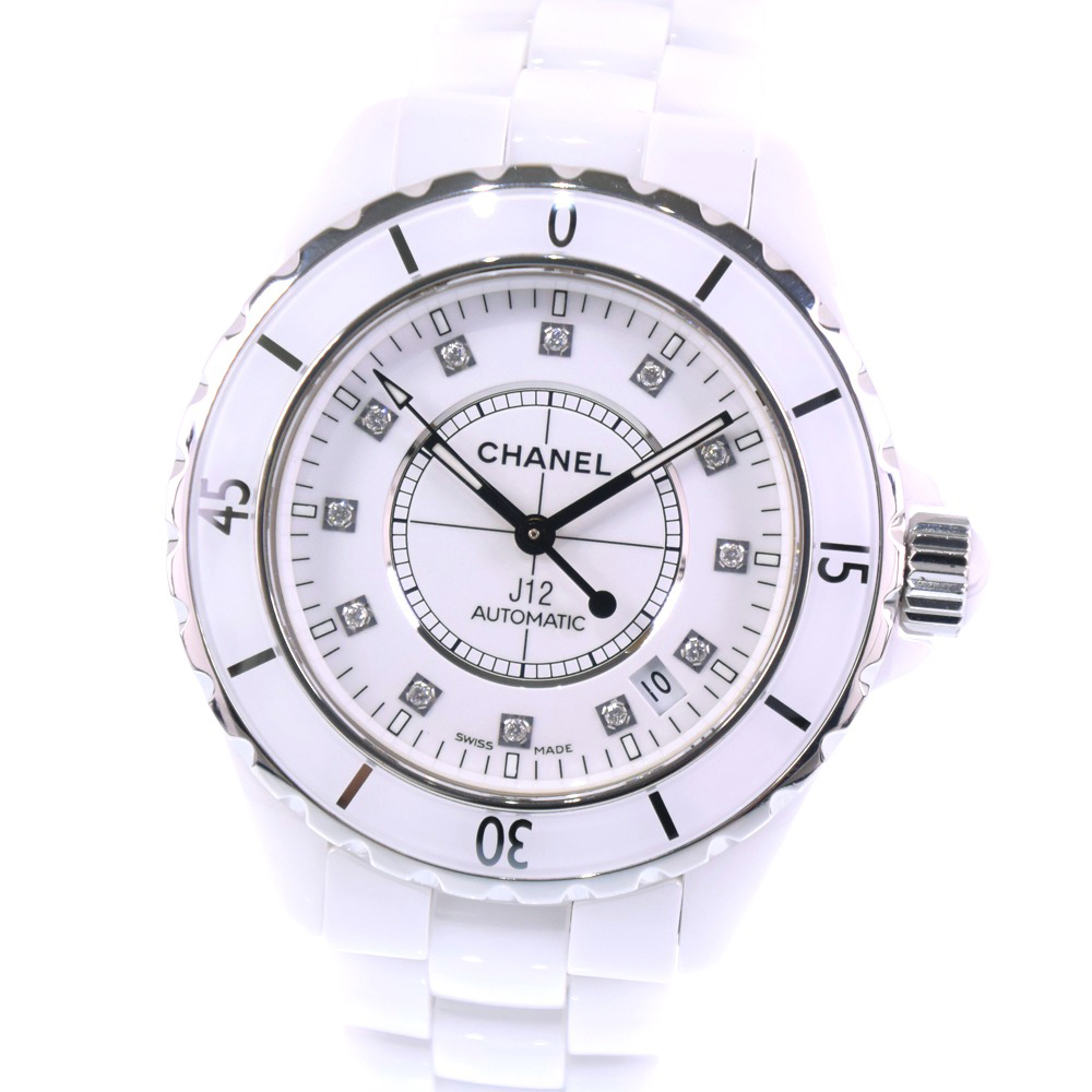 Chanel シャネル J12 12pダイヤ H1628 ホワイトセラミック 白 自動巻き メンズ 白文字盤 腕時計 中古 Aランク ー ブラモ 欲しいブランド品がすぐ見つかる ネット通販サイト