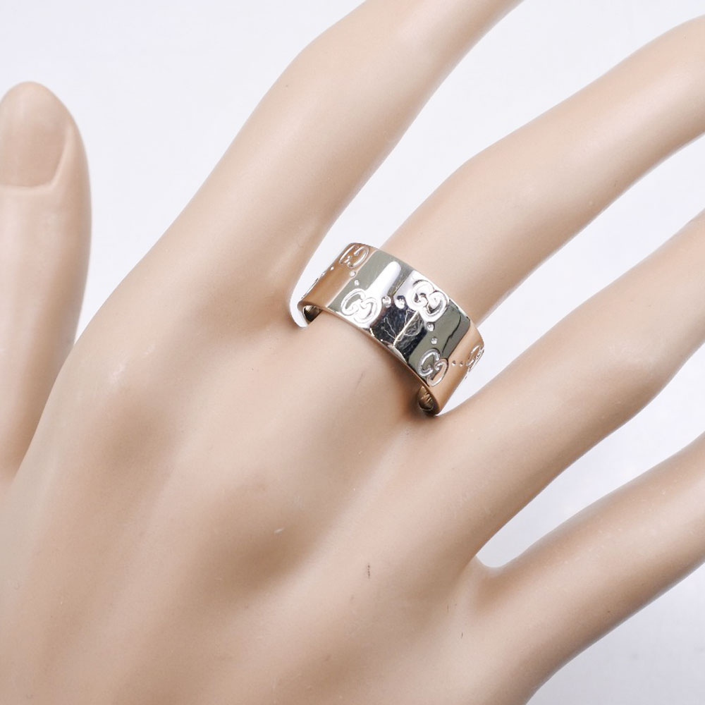 gucci gucci图标戒指k18白金18号雕刻女士戒指·戒指[前] sa等级