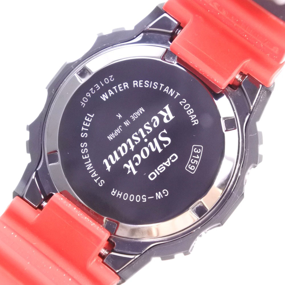 casio卡西欧g-shock gw-5000hr-1jf橡胶黑色太阳能无线电控制手表男士