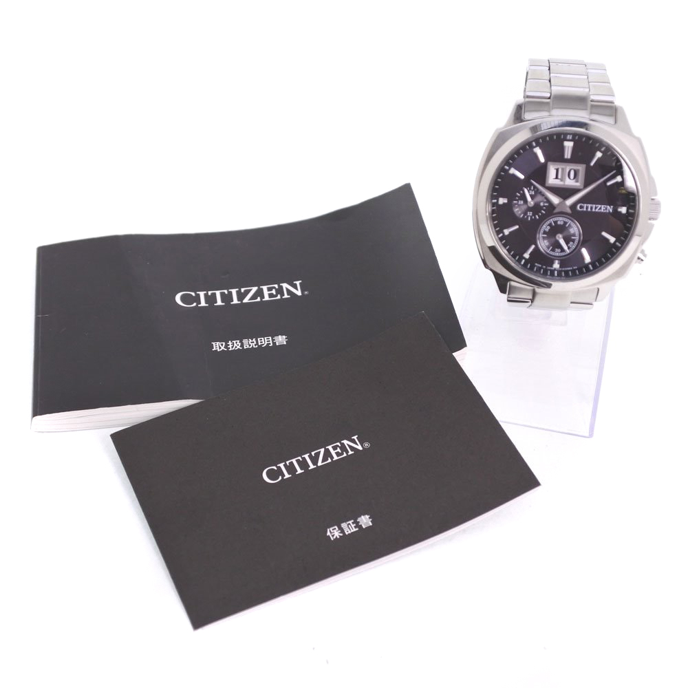 西铁城公民eco-drive e310-s091985不锈钢银太阳能男士黑色表盘[二手]