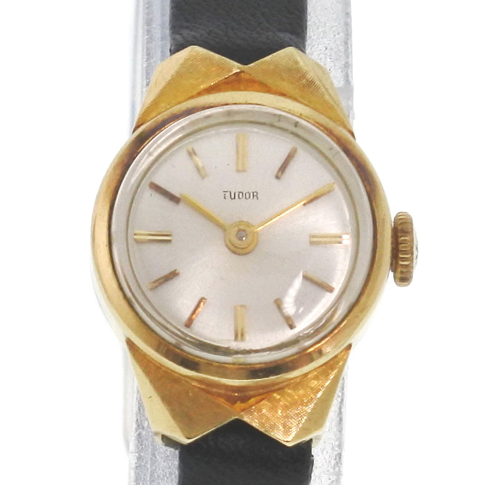 帝舵都铎k18黄金色×真皮金色手挽女士银色表盘手表[上一页]