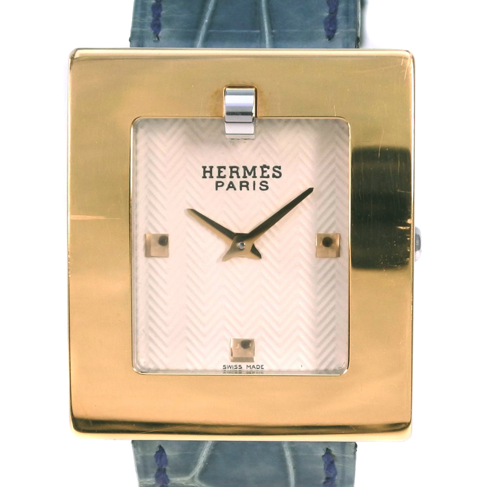 Hermes Hermes Belt Watch Be1 2 Stainless Steel Porosus Gold D Stamped Quartz Women S White Dial Watch Pre A Rank ー The Best Place To Buy Brand Bags Watches Jewelry Bramo