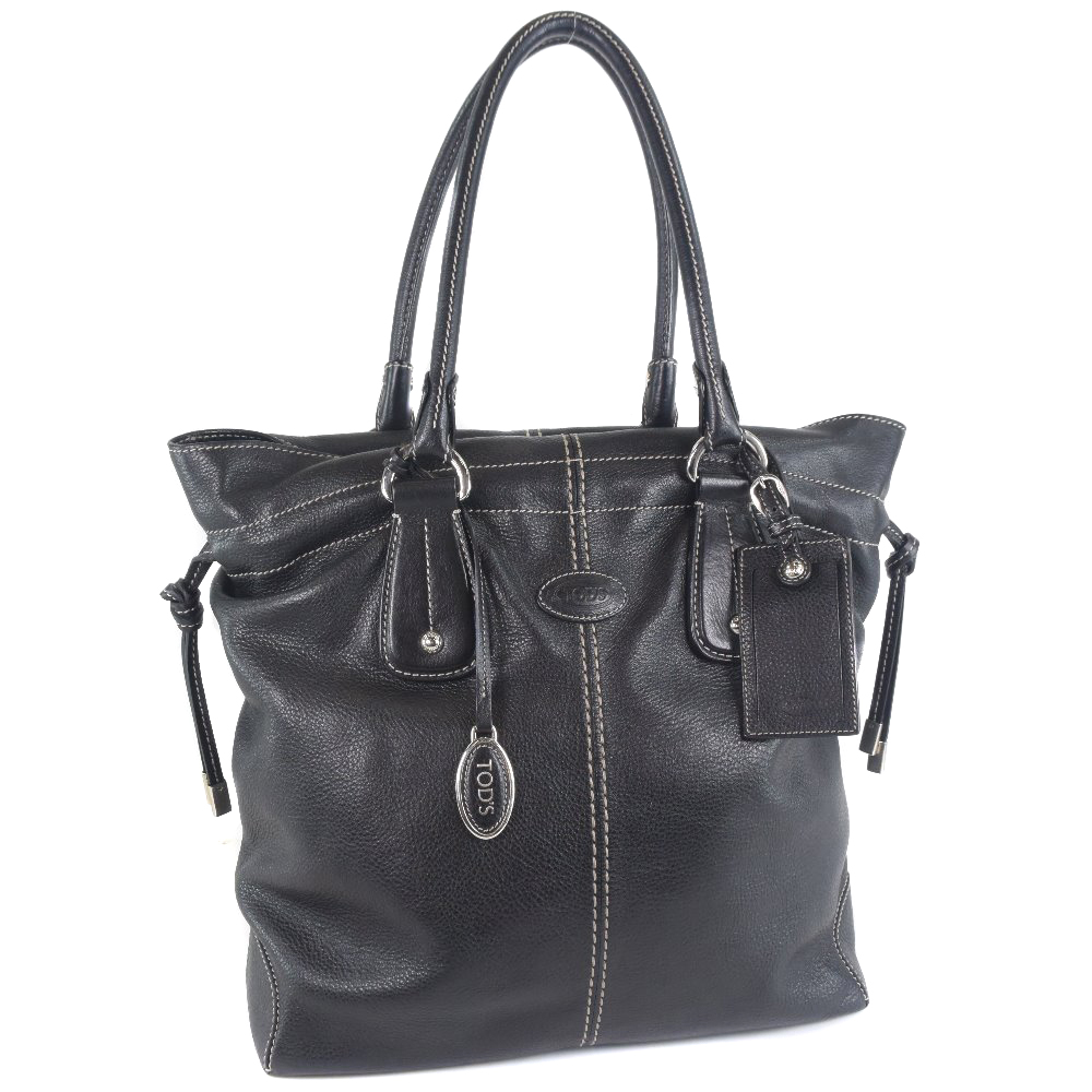 tods tods皮革黑色女士手提包[二手]