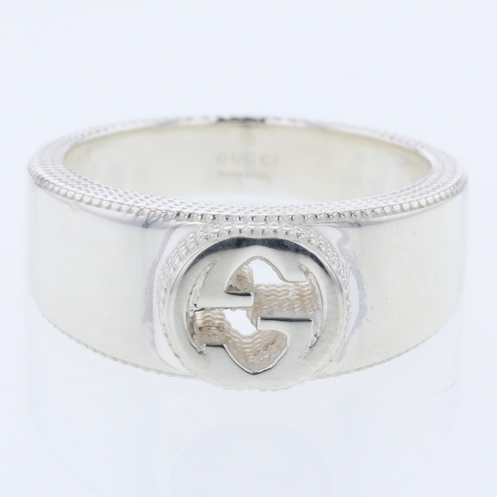 gucci gucci互扣式g环/戒指银色925 15银色男士k00114941