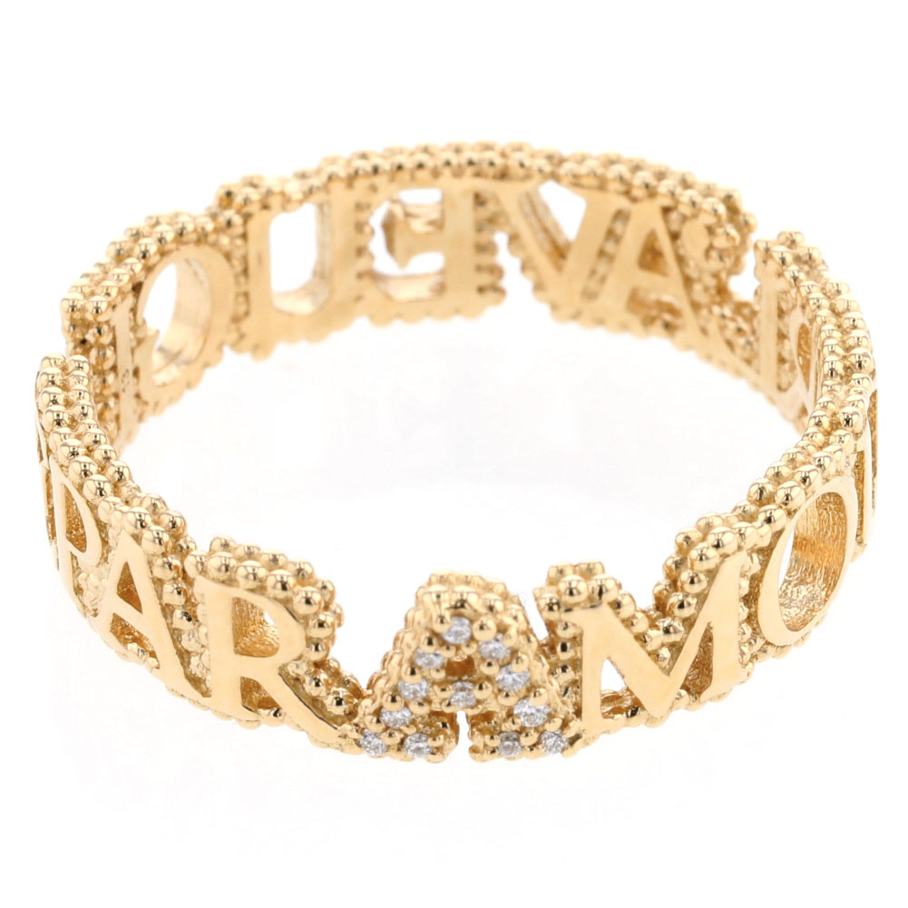 gucci gucci laveugle par amour戒指/戒指钻石/ 750 yg钻石第12号金