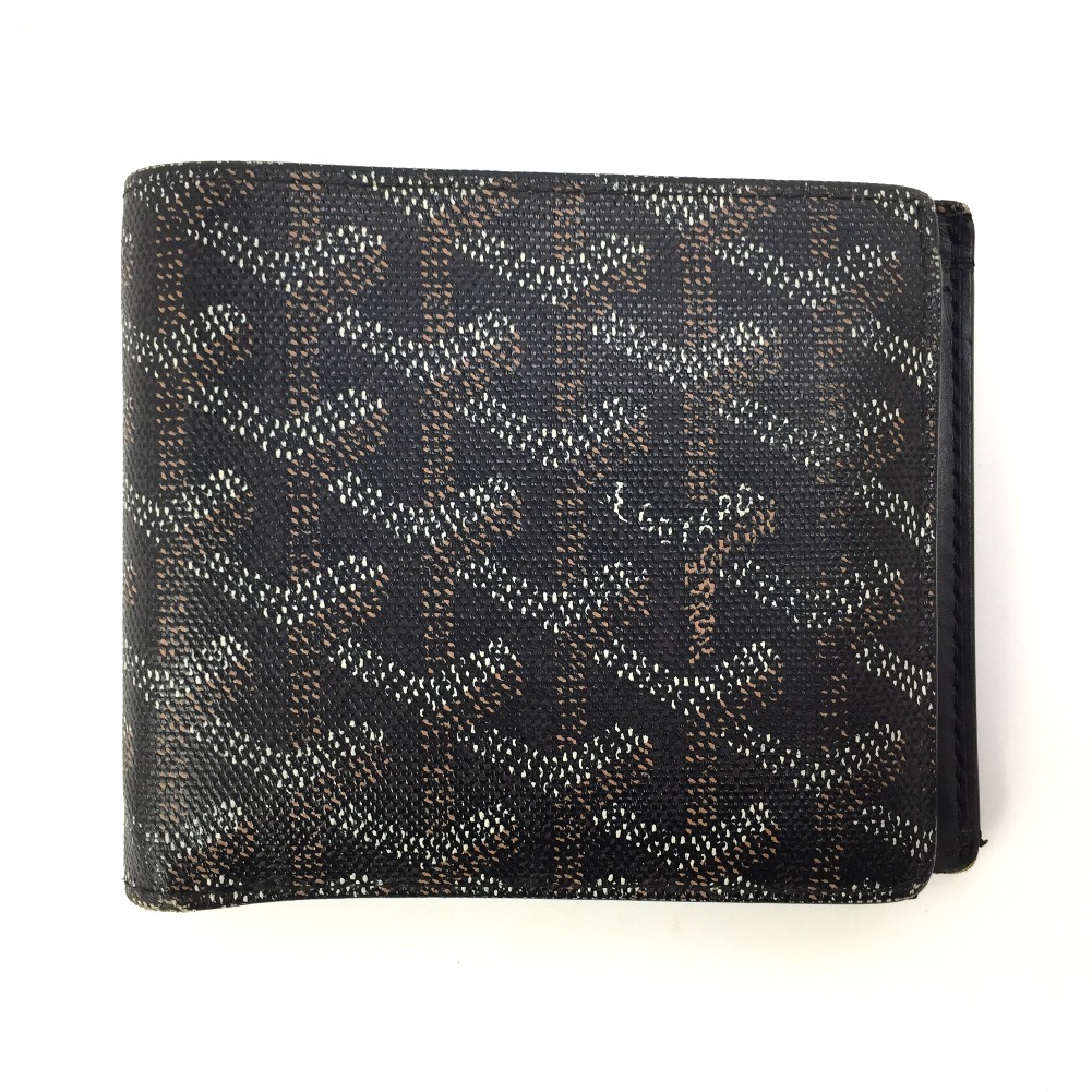 goyar goyard旧金山紧凑型双折钱包pvc×皮革/黑色男士k 81031445