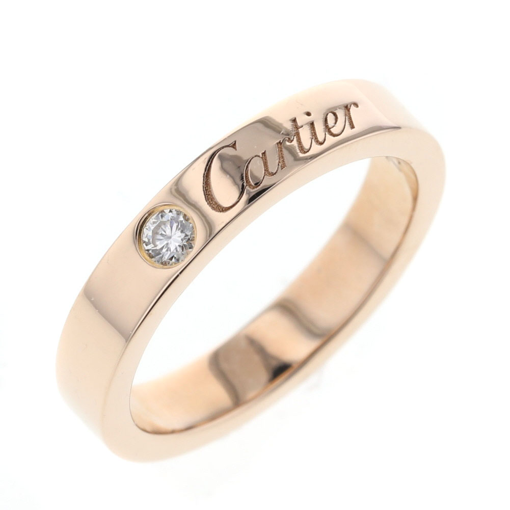 カルティエ Cartier エングレーブド 1p 4号 リング 指輪 K18ピンクゴールド ダイヤモンド ダイヤモンド 4号 ゴールド レディース K ー ブラモ 欲しいブランド品がすぐ見つかる ネット通販サイト