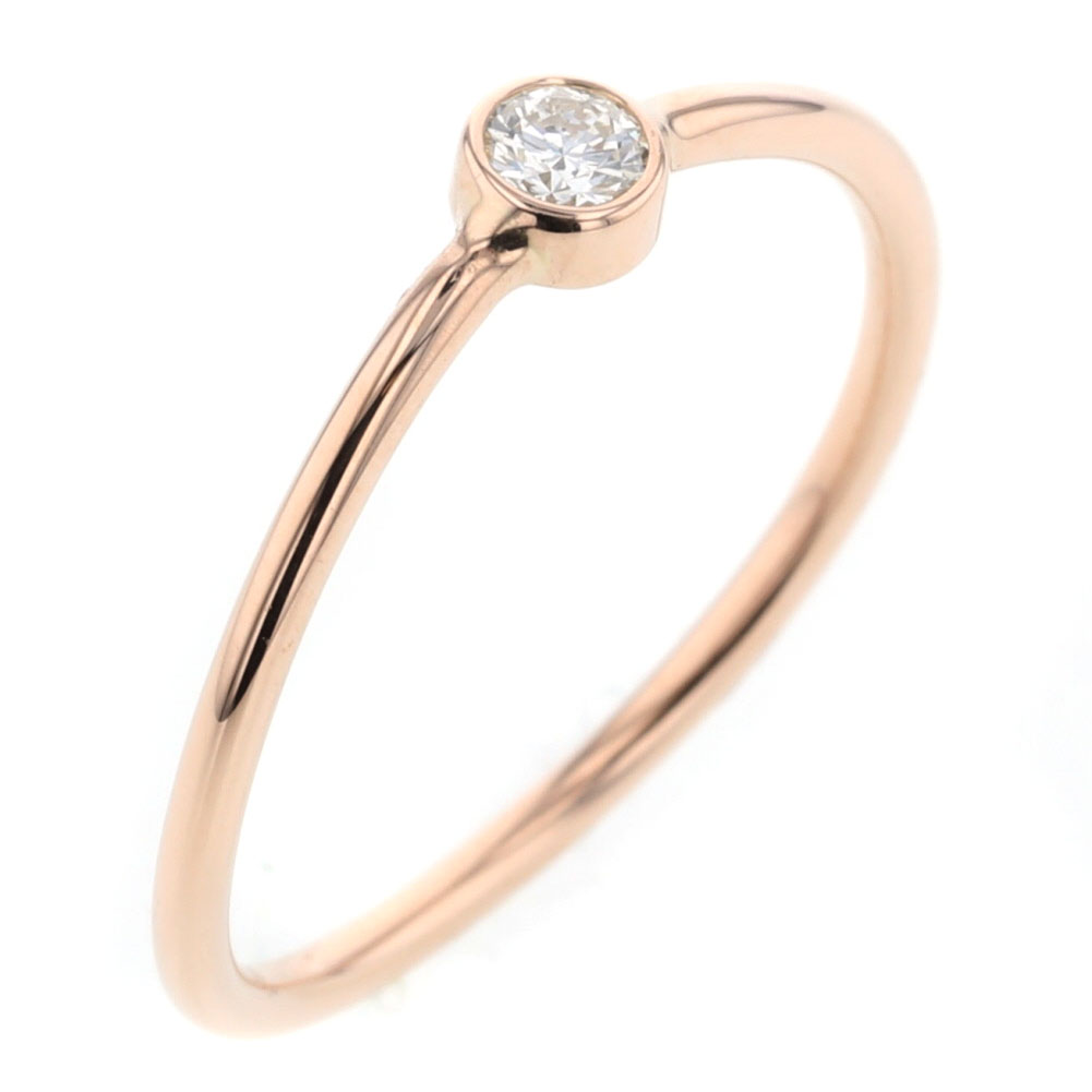 ティファニー Tiffany Co ウェーブ シングル ロウ リング 指輪 K18ピンクゴールド ダイヤモンド 7 5号 ゴールド レディース K ー ブラモ 欲しいブランド品がすぐ見つかる ネット通販サイト