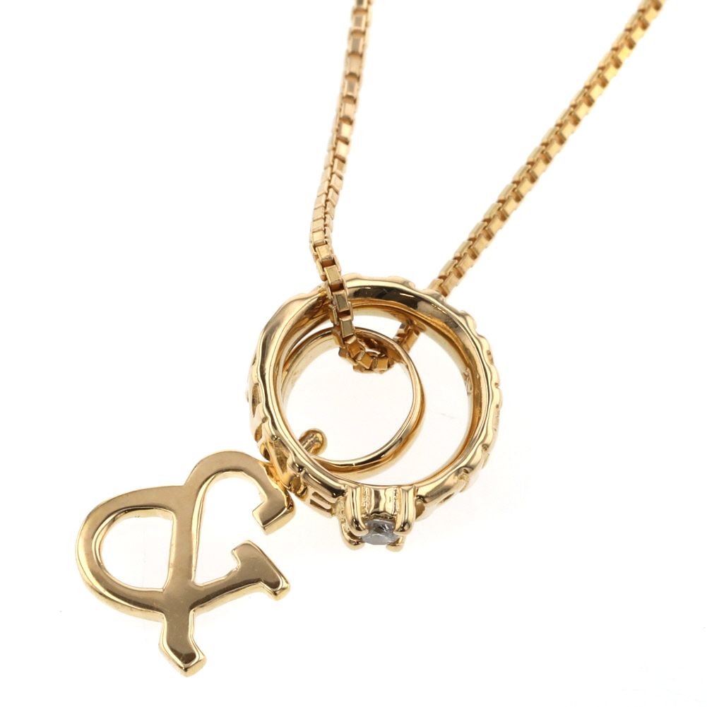 Pinky Dianne Ring Motif Necklace K18 Yellow Gold Gold Ladies R ー The Best Place To Buy Brand Bags Watches Jewelry Bramo