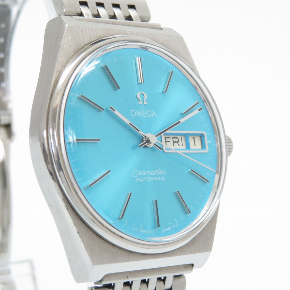 オメガOMEGA 自動巻き シーマスター リダンダイヤル 腕時計 ステンレススチール/ステンレススチール ターコイズブルー 0007 メンズ