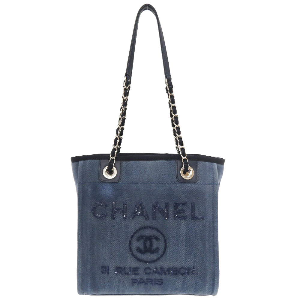シャネルchanel ドーヴィルpm トートバッグ デニム スパンコール デニム ブルー 0024 レディース ー ブラモ 欲しいブランド品がすぐ見つかる ネット通販サイト