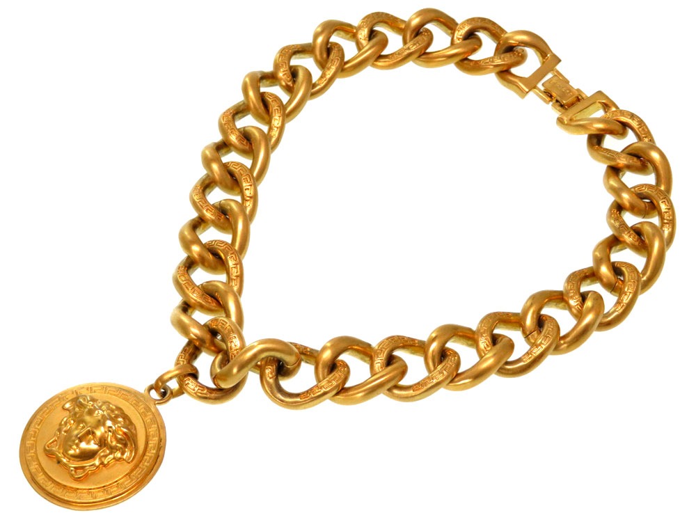 新しいエルメス Versace ヴェルサーチ 金属製 ゴールド ネックレス 