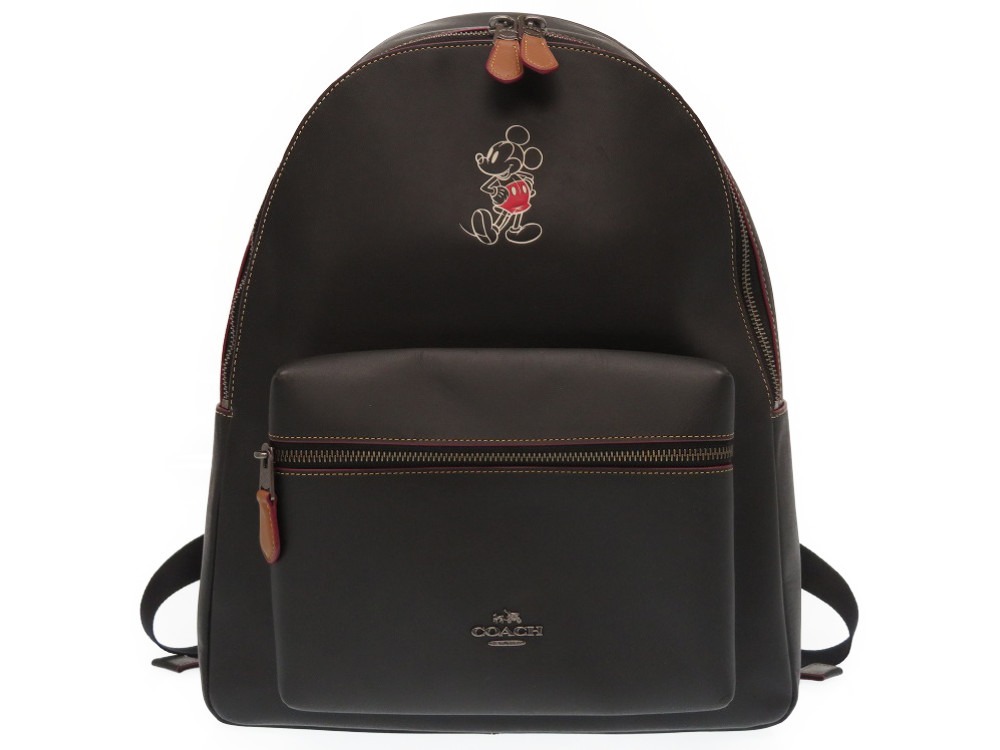 コーチcoach ディズニーコラボ ミッキーマウス F597 リュック デイパック レザー レザー ブラック 0443 レディース ー ブラモ 欲しいブランド品がすぐ見つかる ネット通販サイト