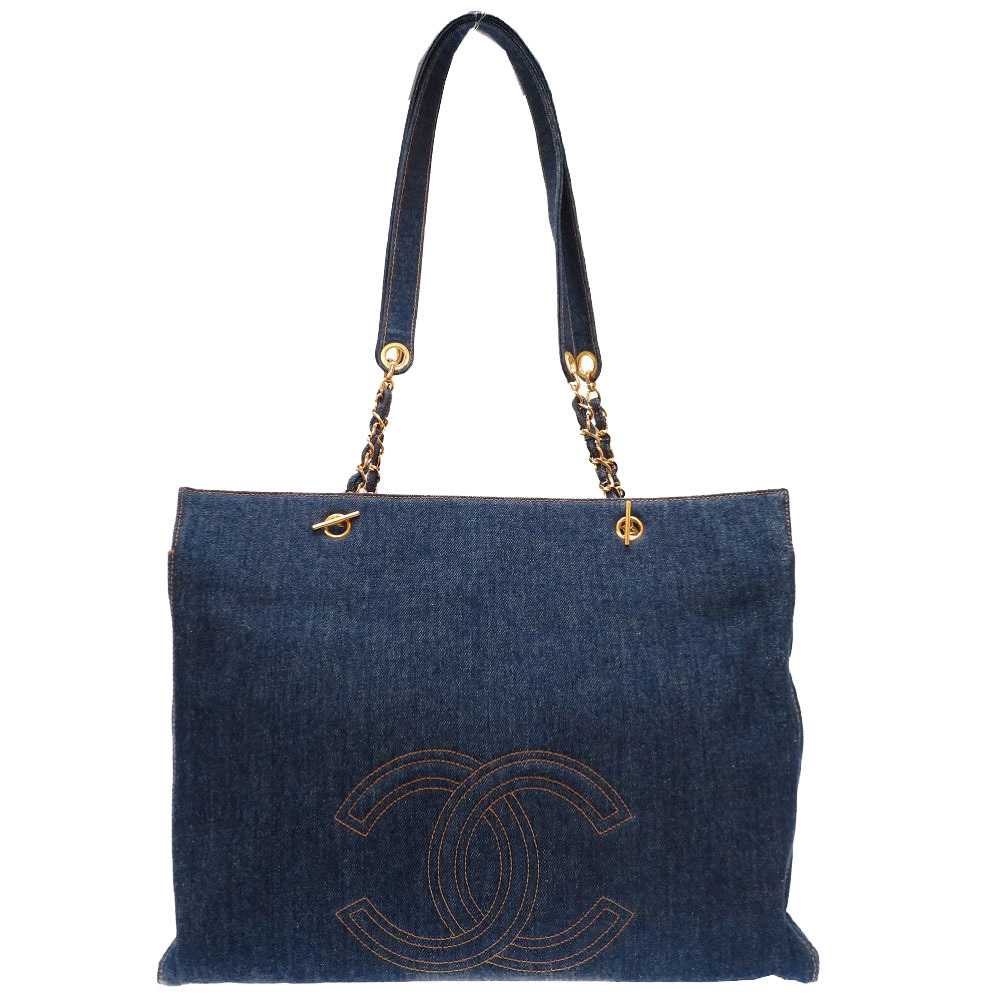 シャネルchanel ヴィンテージ チェーントート トートバッグ デニム デニム ブルー 0229 レディース ー ブラモ 欲しいブランド品がすぐ見つかる ネット通販サイト