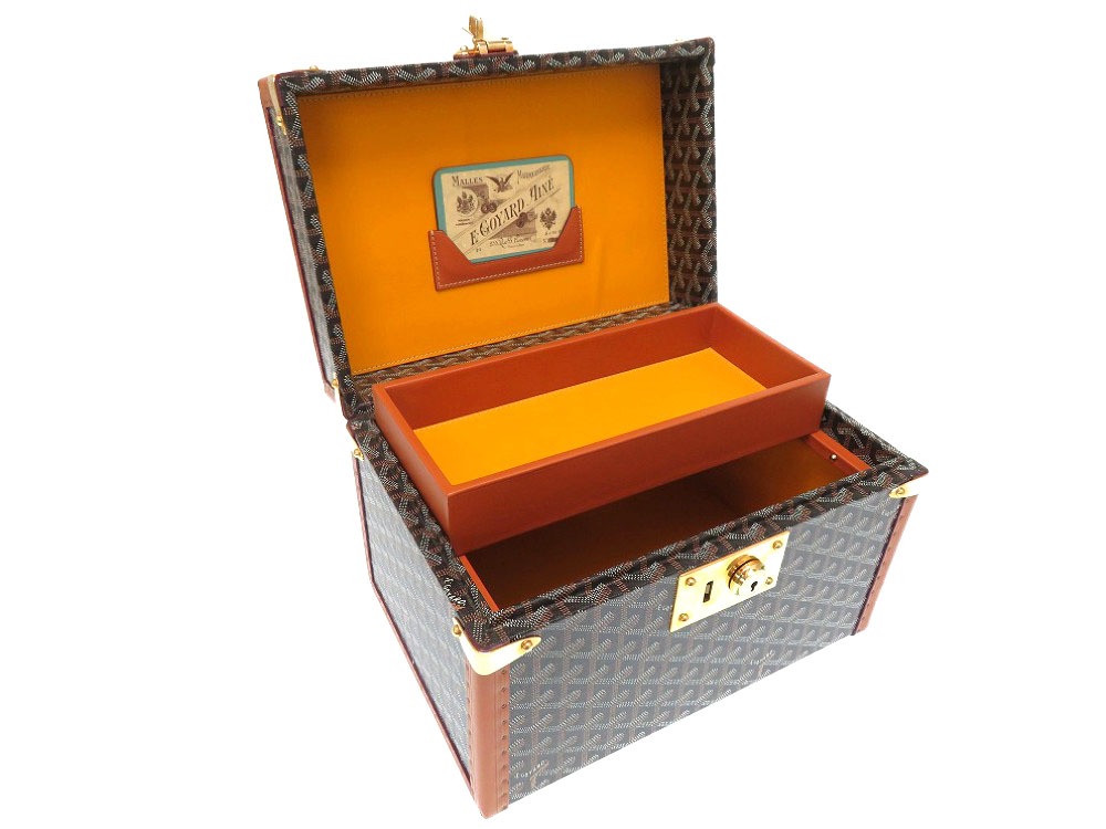 Goyard Goyard Jewelry Box Case Herringbone Handbag Leather