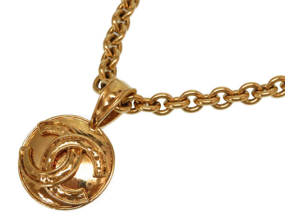 Chanel CHANEL Coco Mark Vintage Necklace / Metal Gold 0089 Women ー The