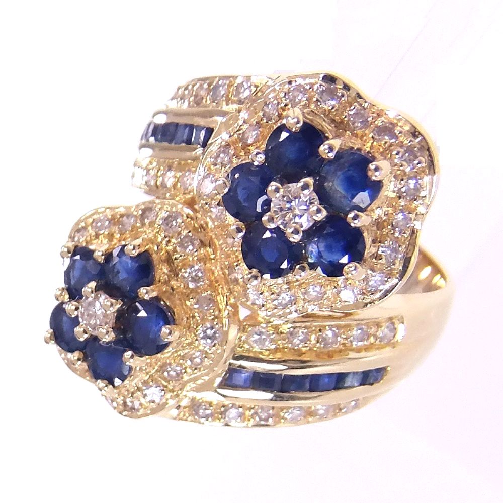 select jewelry戒指·戒指8.5克k18蓝宝石1.84克拉钻石0.