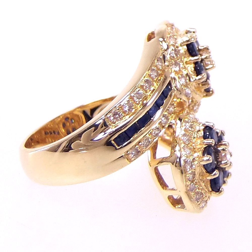 select jewelry戒指·戒指8.5克k18蓝宝石1.84克拉钻石0.