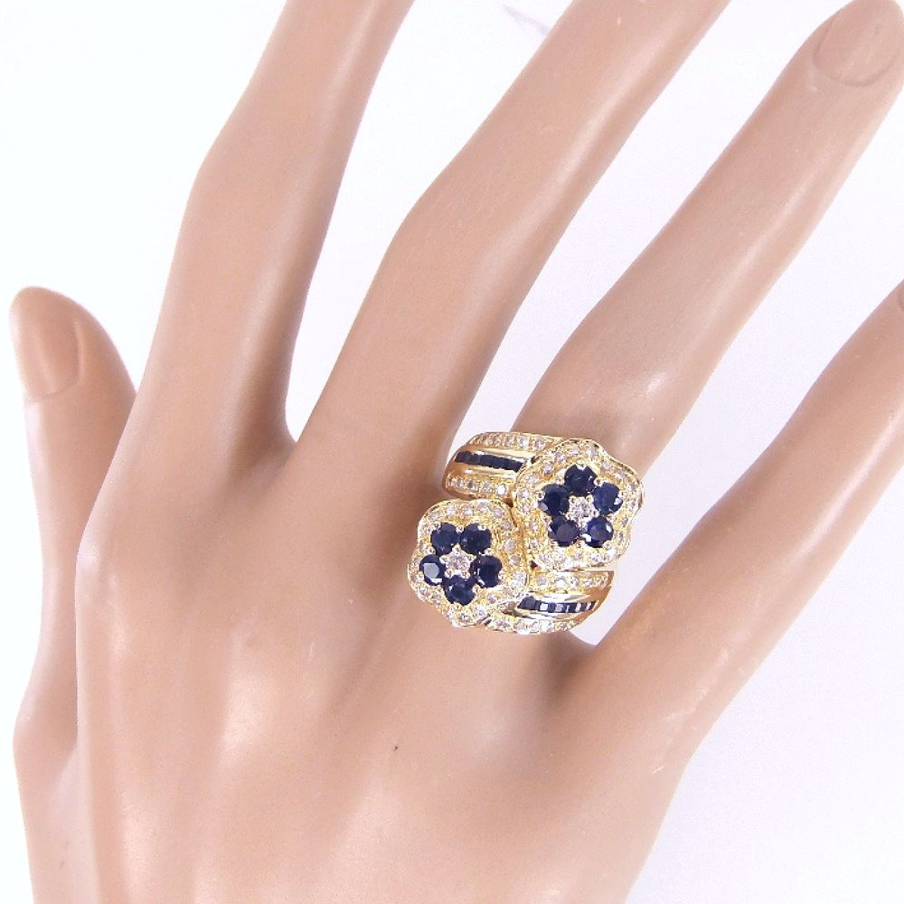 select jewelry戒指·戒指8.5克k18蓝宝石1.84克拉钻石0.